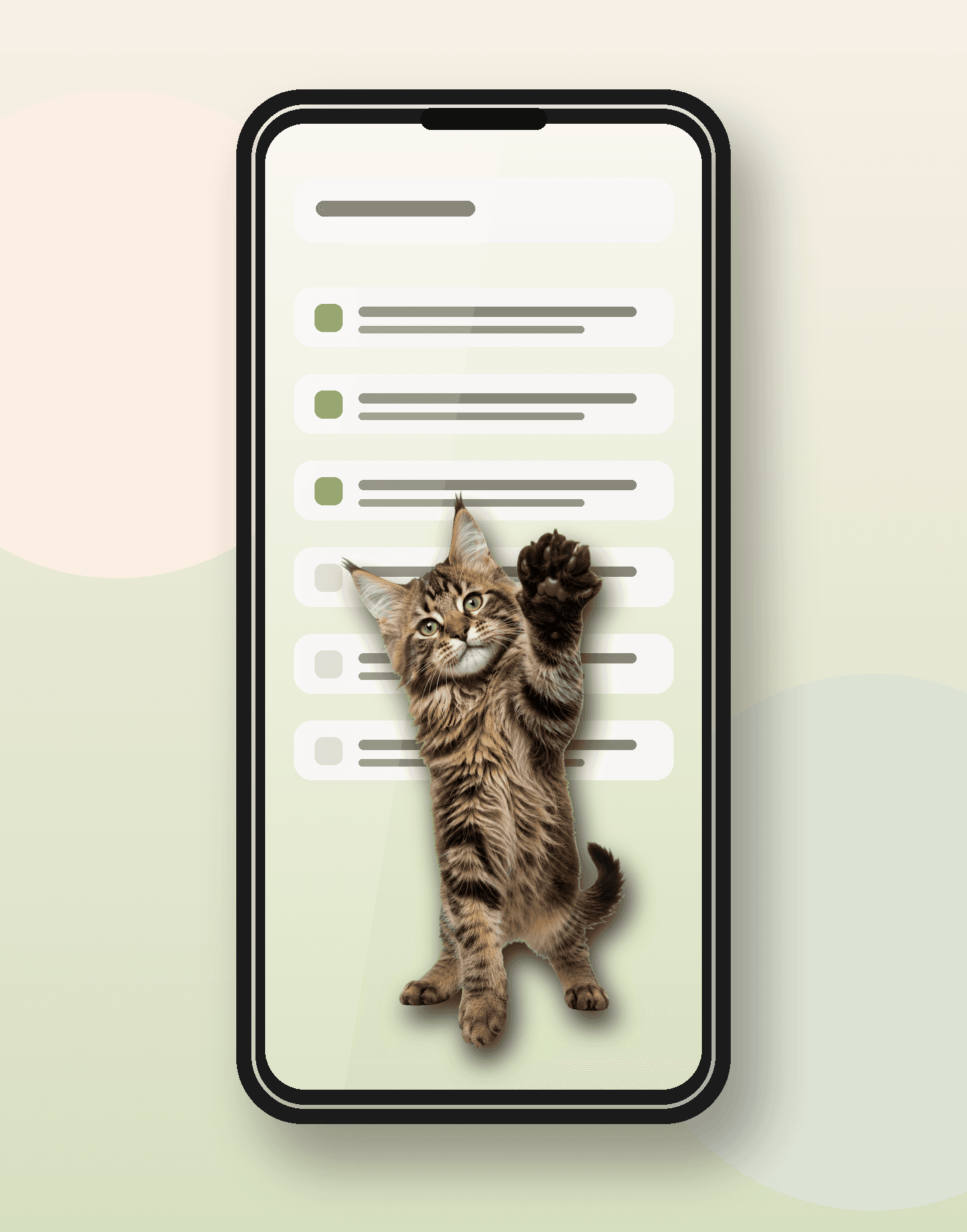 Task app with a Maine Coon kitten overlay